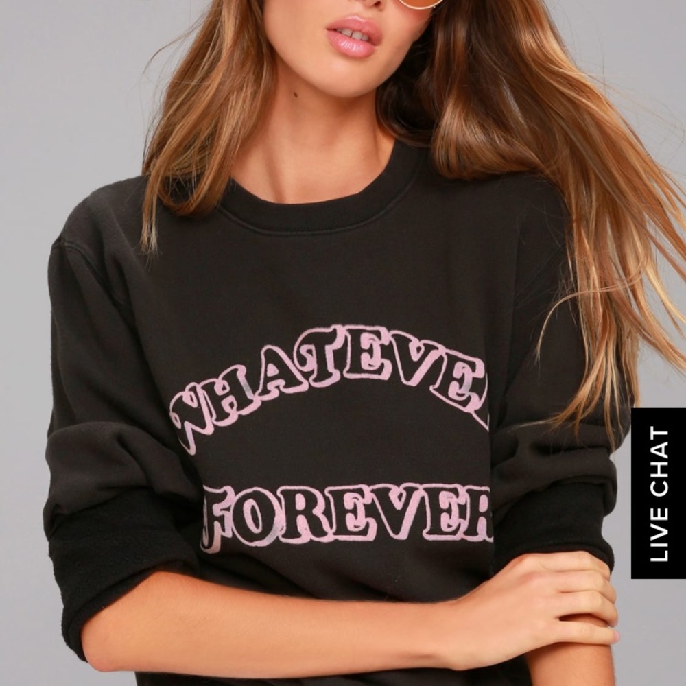 NWT Junk Food Whatever Forever Black Sweatshirt